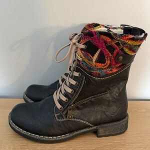 Reiker Women’s Mid Height Synthetic Leather Boots - Size 8.5